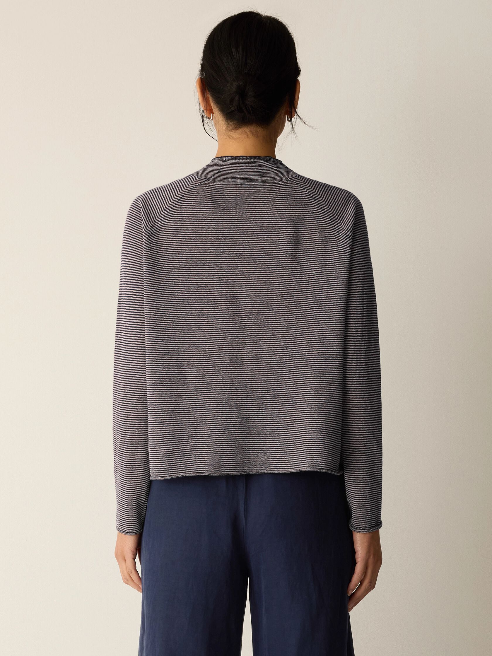 Organic Linen Cotton High Collar Cardigan