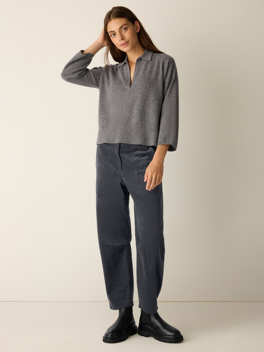 Italian Cashmere Split Neck Top