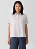 Organic Cotton Ripple Checkered Short-Sleeve Shirt