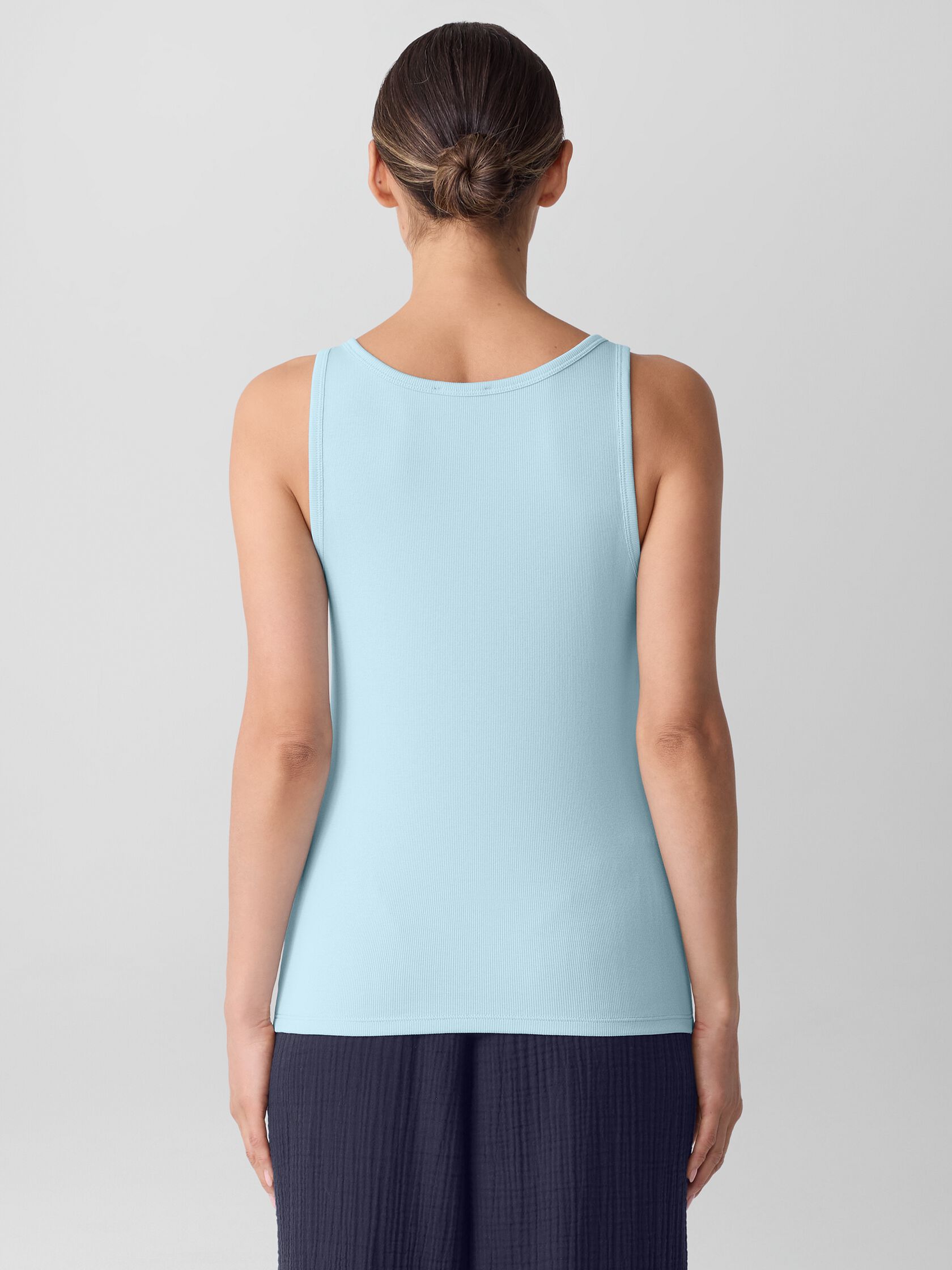 Organic Cotton Stretch Rib Scoop Neck Tank