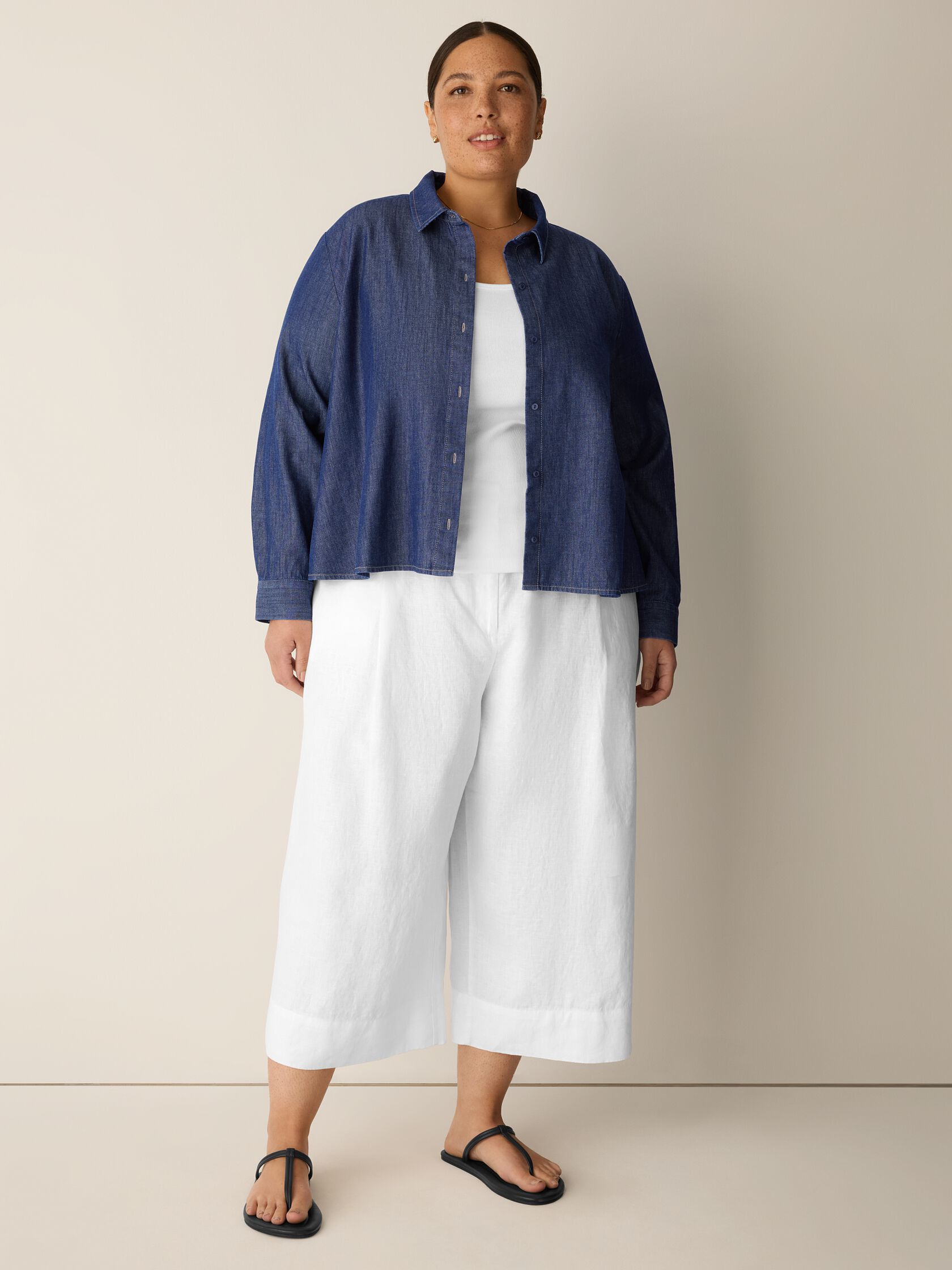 Organic Linen Pleated Culotte