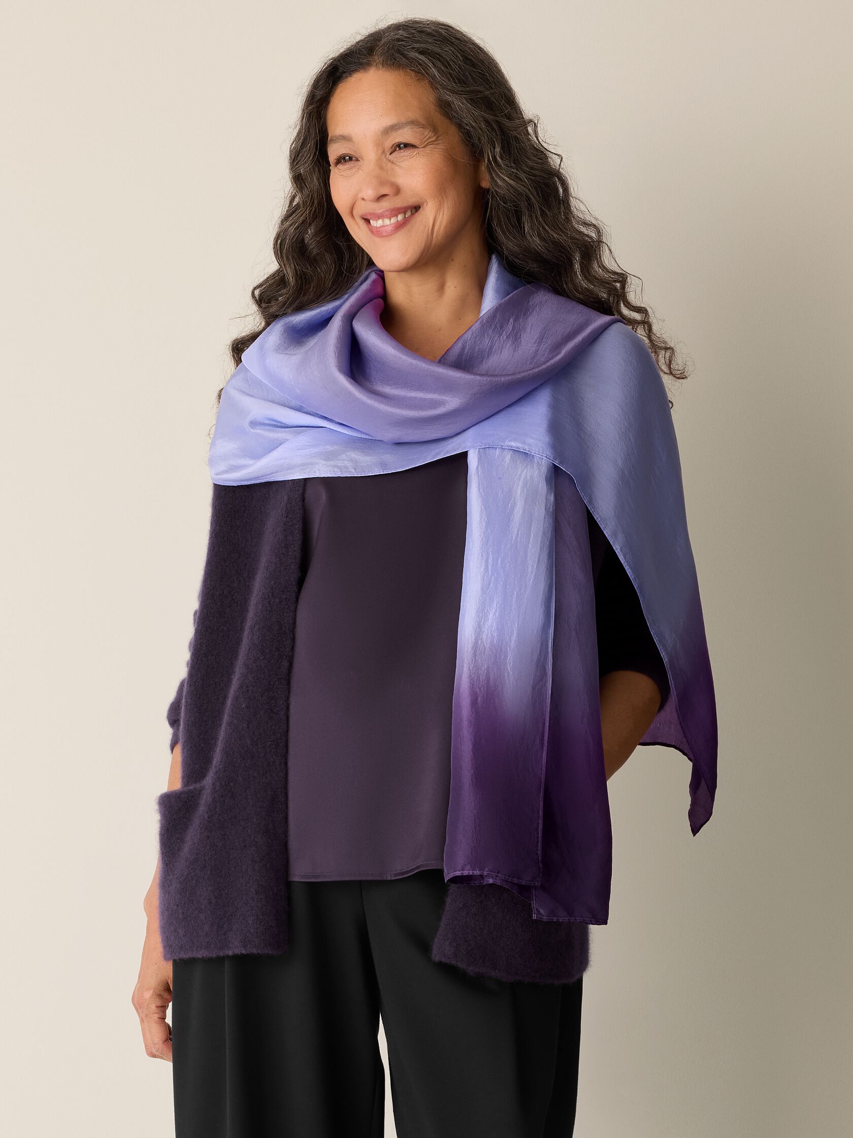 Watercolor Transitional Silk Scarf