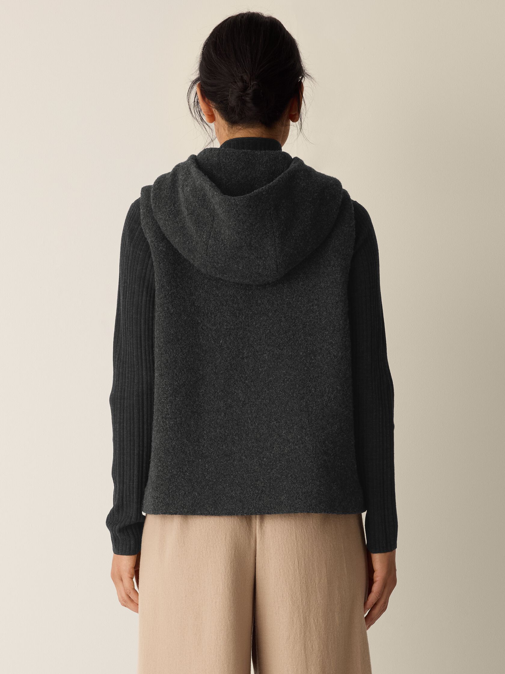 Cozy Recycled Wool Boucle Hooded Vest