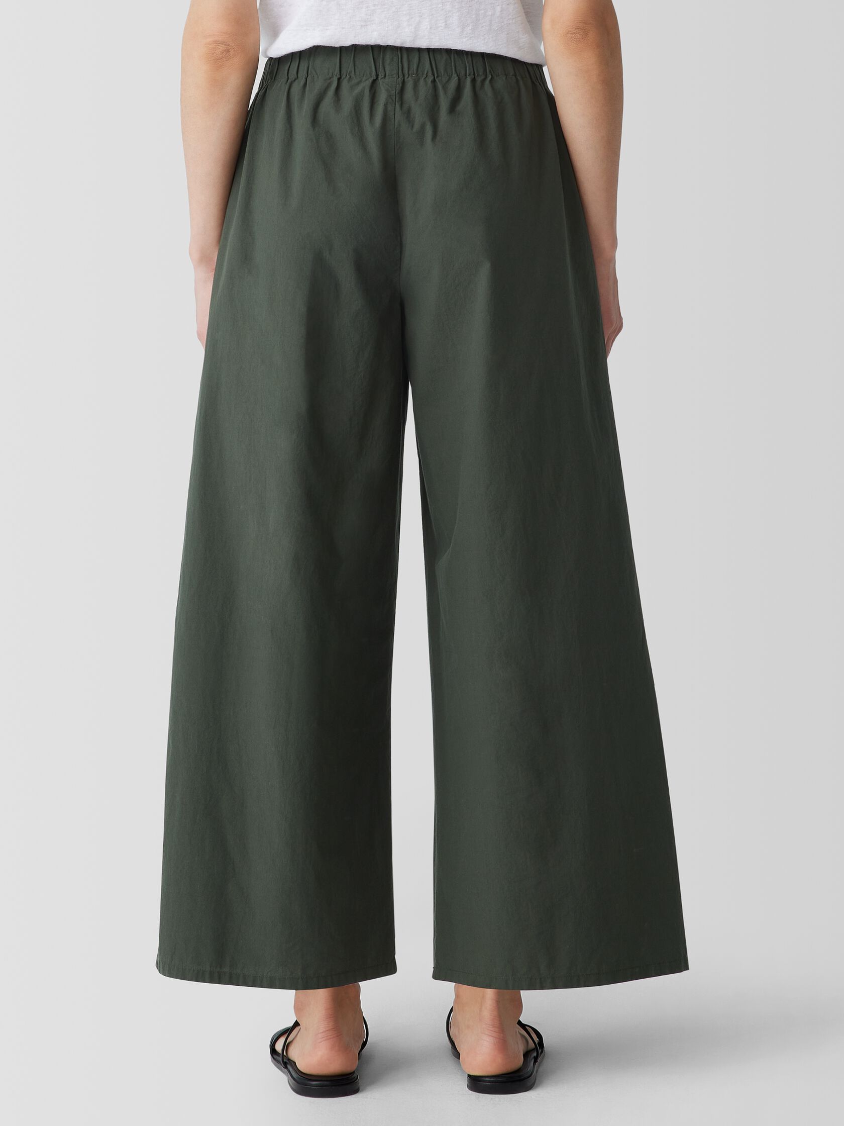 Washed Organic Cotton Poplin Wide-Leg Pant