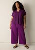 Stretch Organic Cotton Poplin Wide-Leg Pant