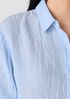 Puckered Organic Linen Stripe Classic Collar Shirt