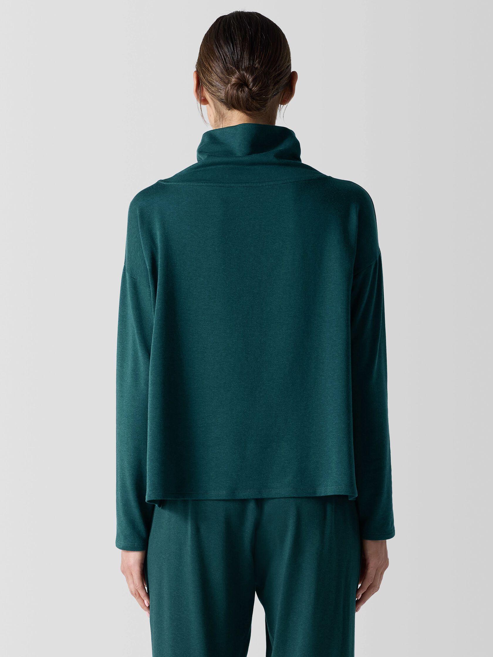 Cozy Brushed Terry Hug Funnel Neck Top