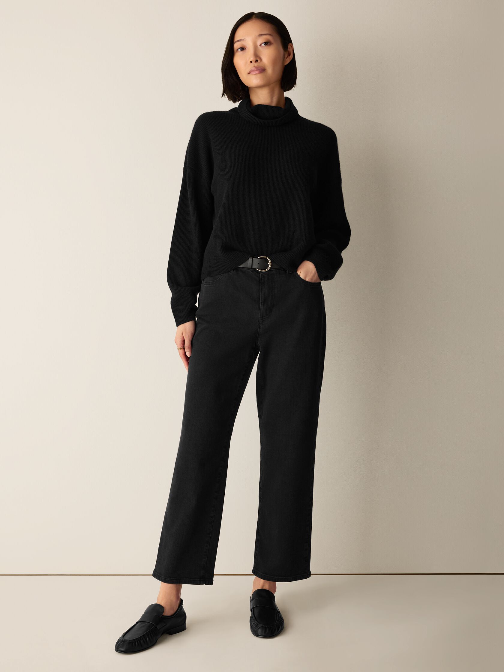 Cotton Stretch Denim Straight Jean