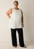 Silk Georgette Crepe Ballet Neck Long Tank