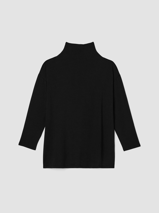 Cozy Brushed Terry Funnel Neck Top