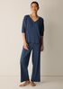 Organic Cotton Rib V-Neck Sleep Top