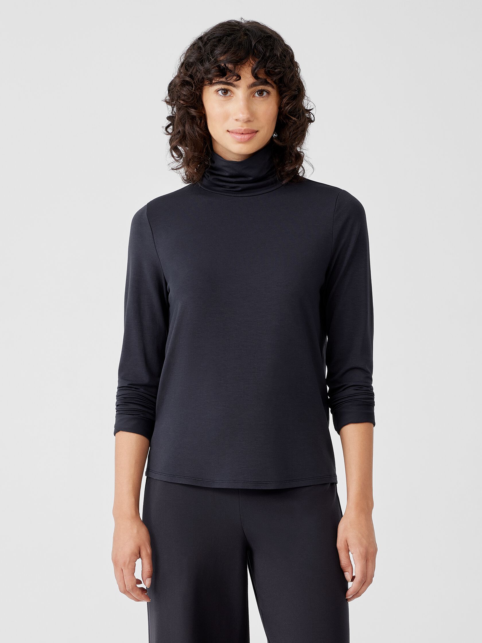 Fine Jersey Scrunch Neck Top