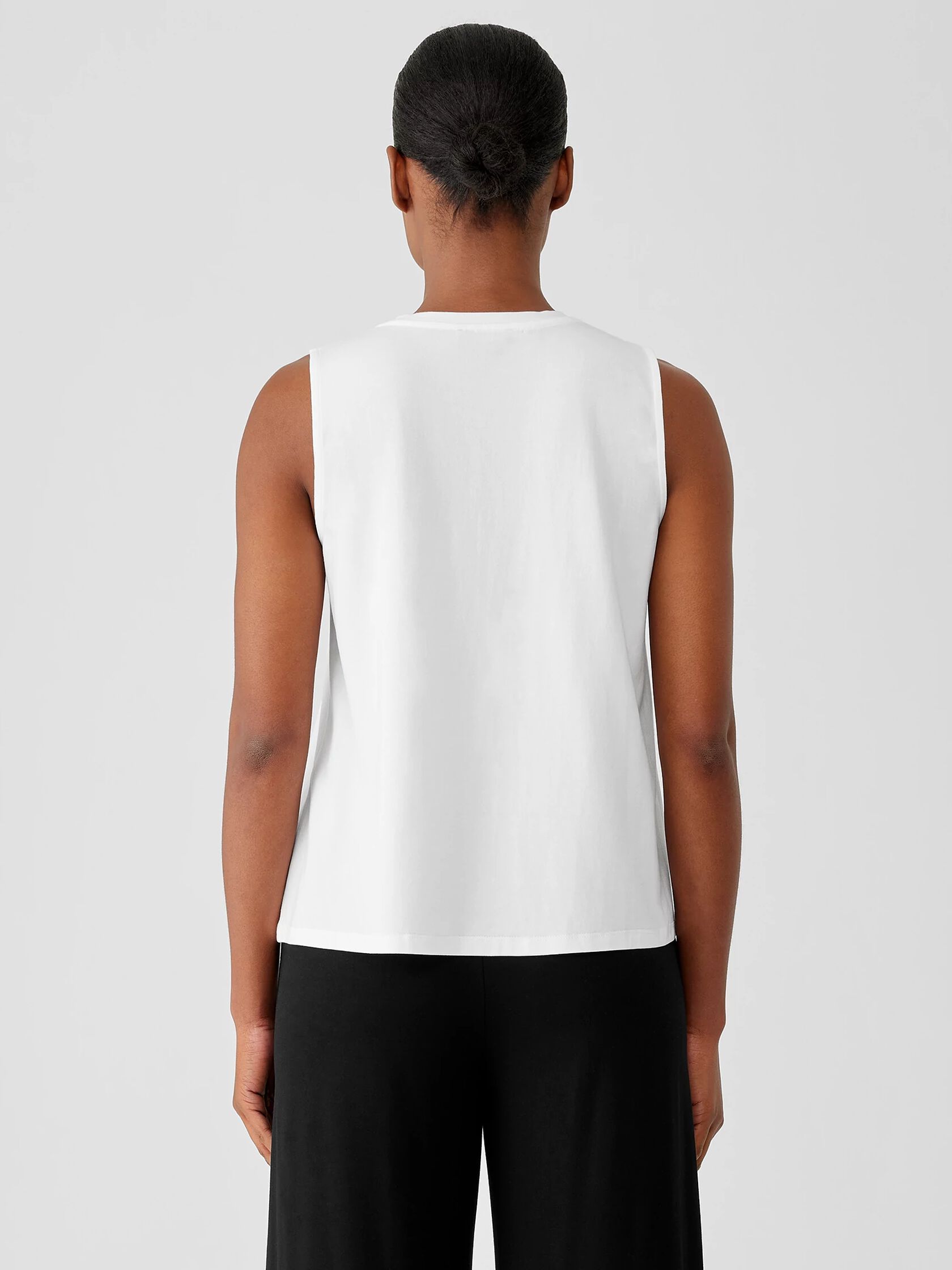 Stretch Jersey Knit V-Neck Tank