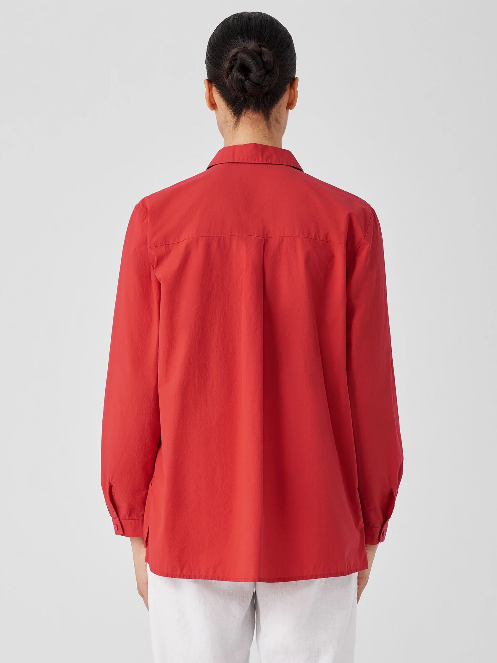 Washed Organic Cotton Poplin Classic Collar Shirt