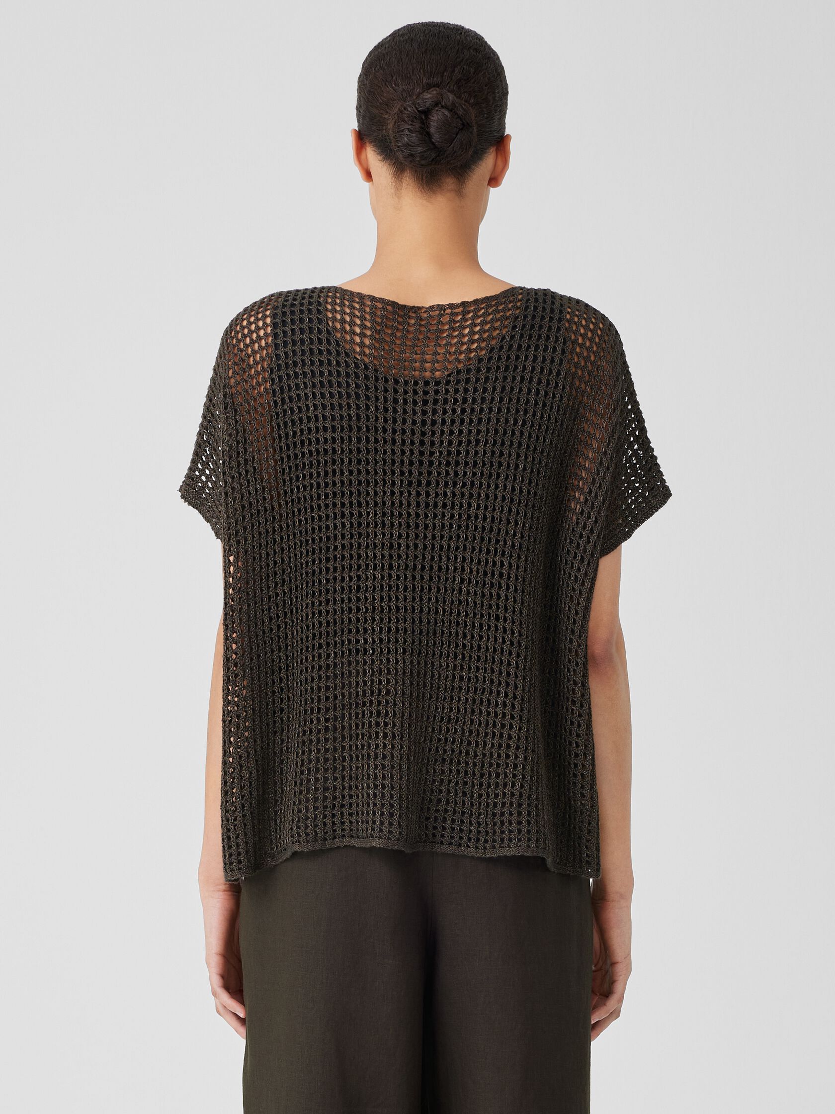 Organic Linen Délavé Bateau Neck Top