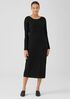 Stretch Jersey Knit Jewel Neck Dress