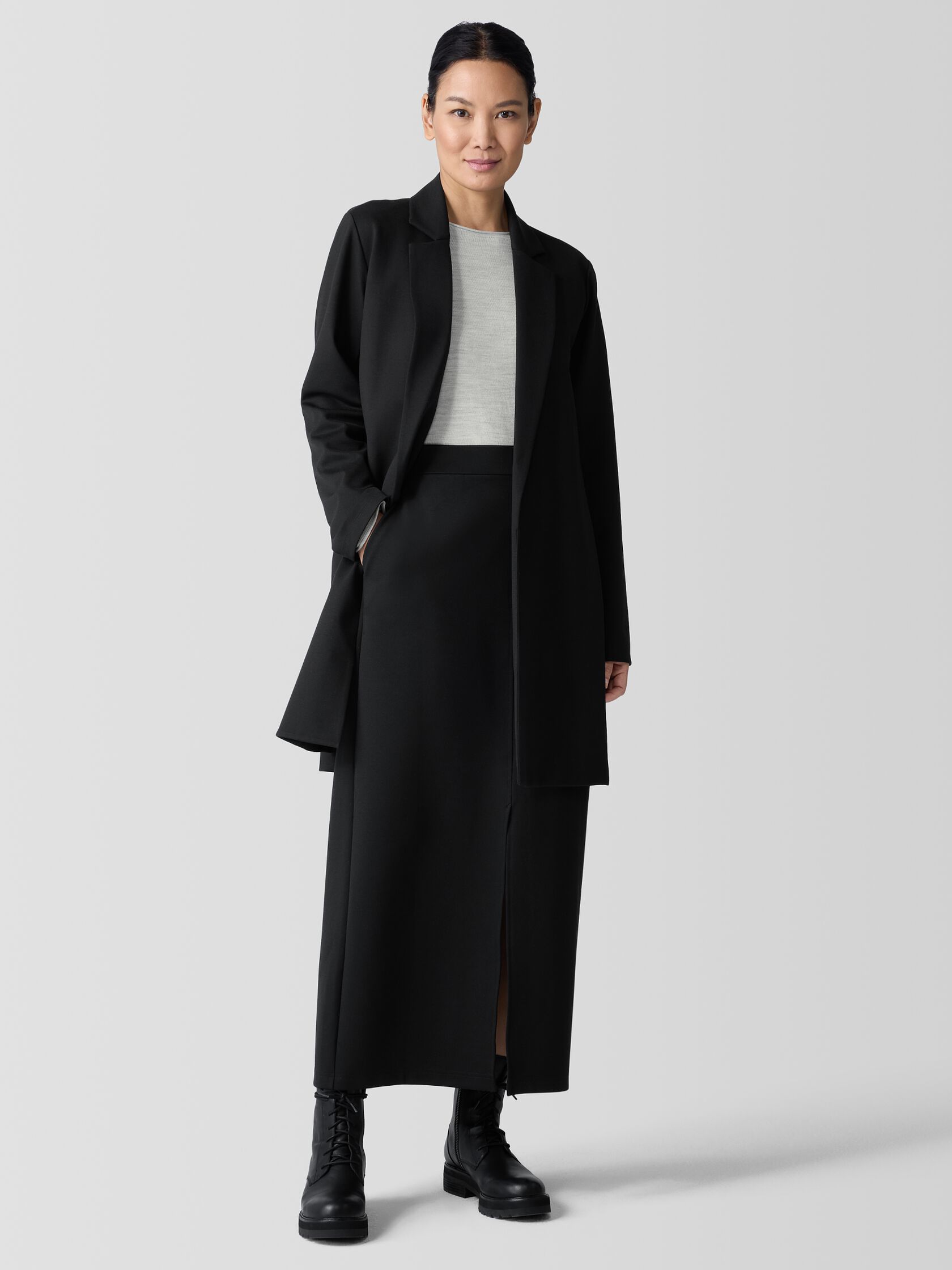 Washable Flex Ponte Long Blazer