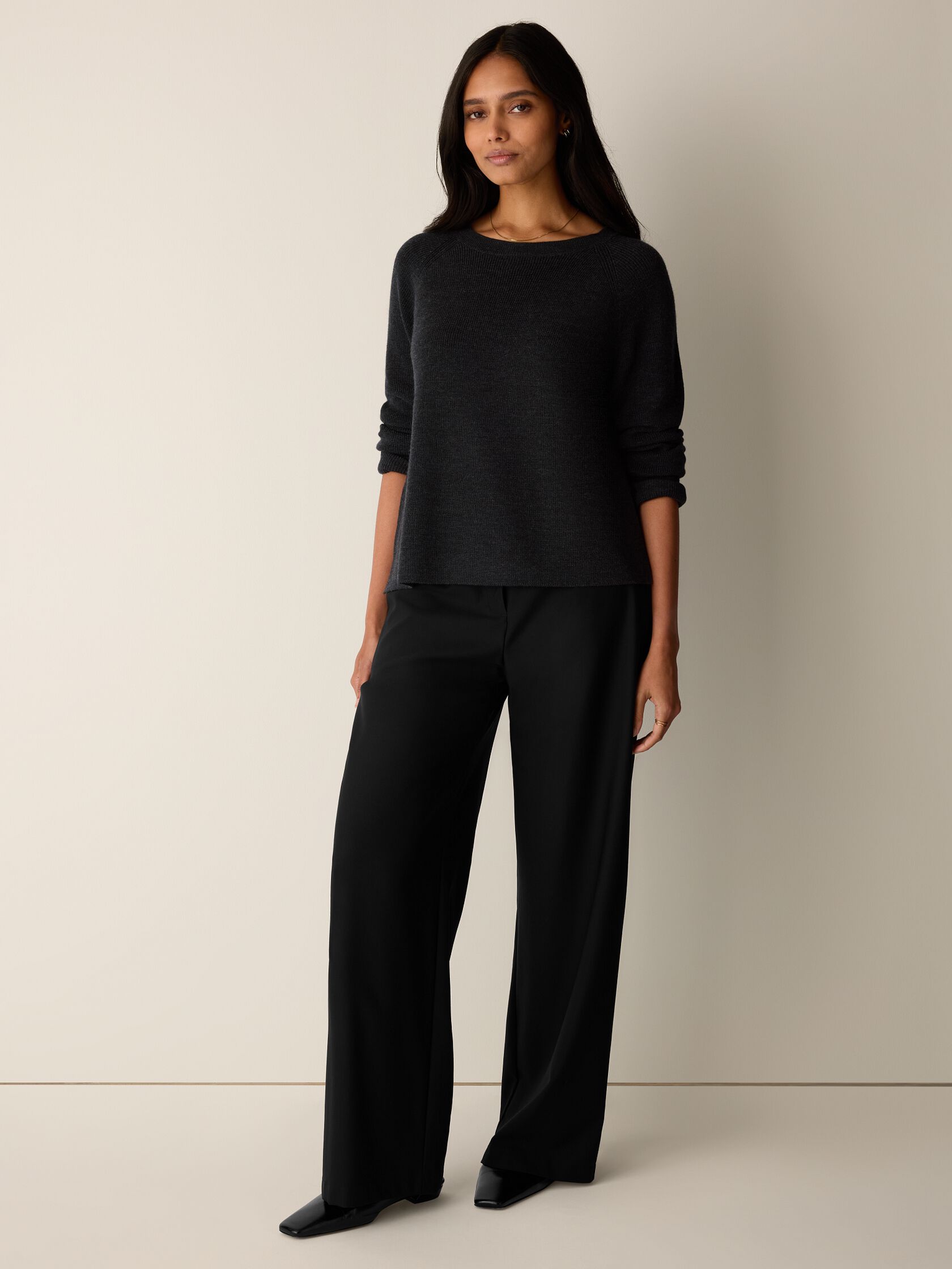 Merino Crew Neck Top in Regenerative Wool
