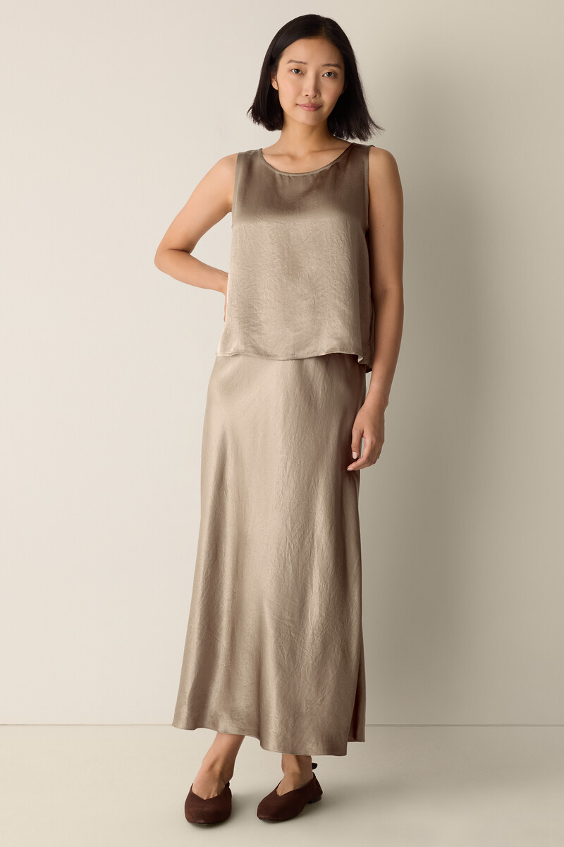 Textured Satin Slip Skirt Textured Satin Slip Skirt
