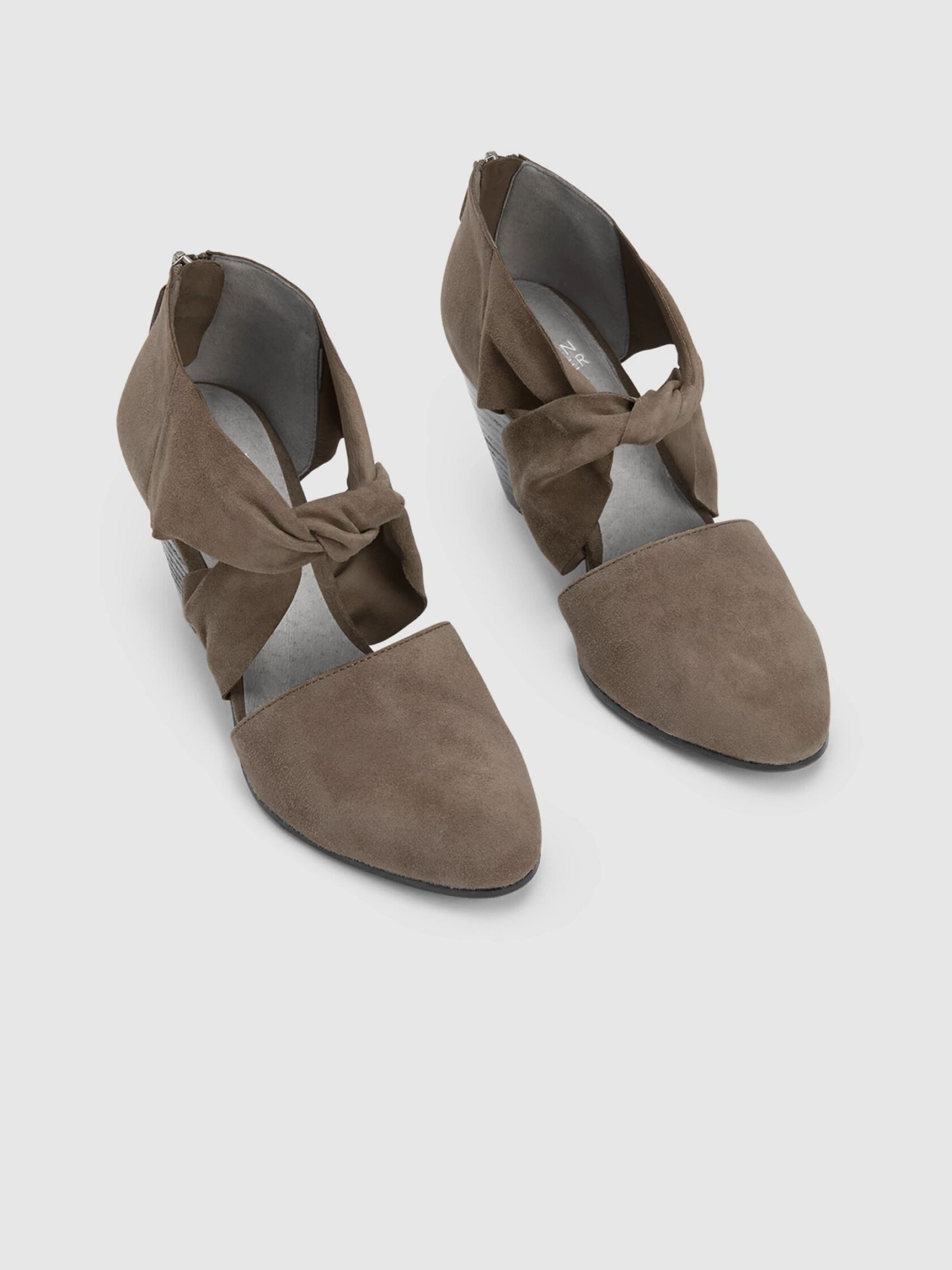 Mary Twist-Front Suede Pump