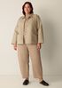 Eggshell Recycled Nylon Quilted Classic Collar Jacket