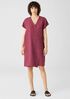 Washed Organic Linen Delave Wrap Dress