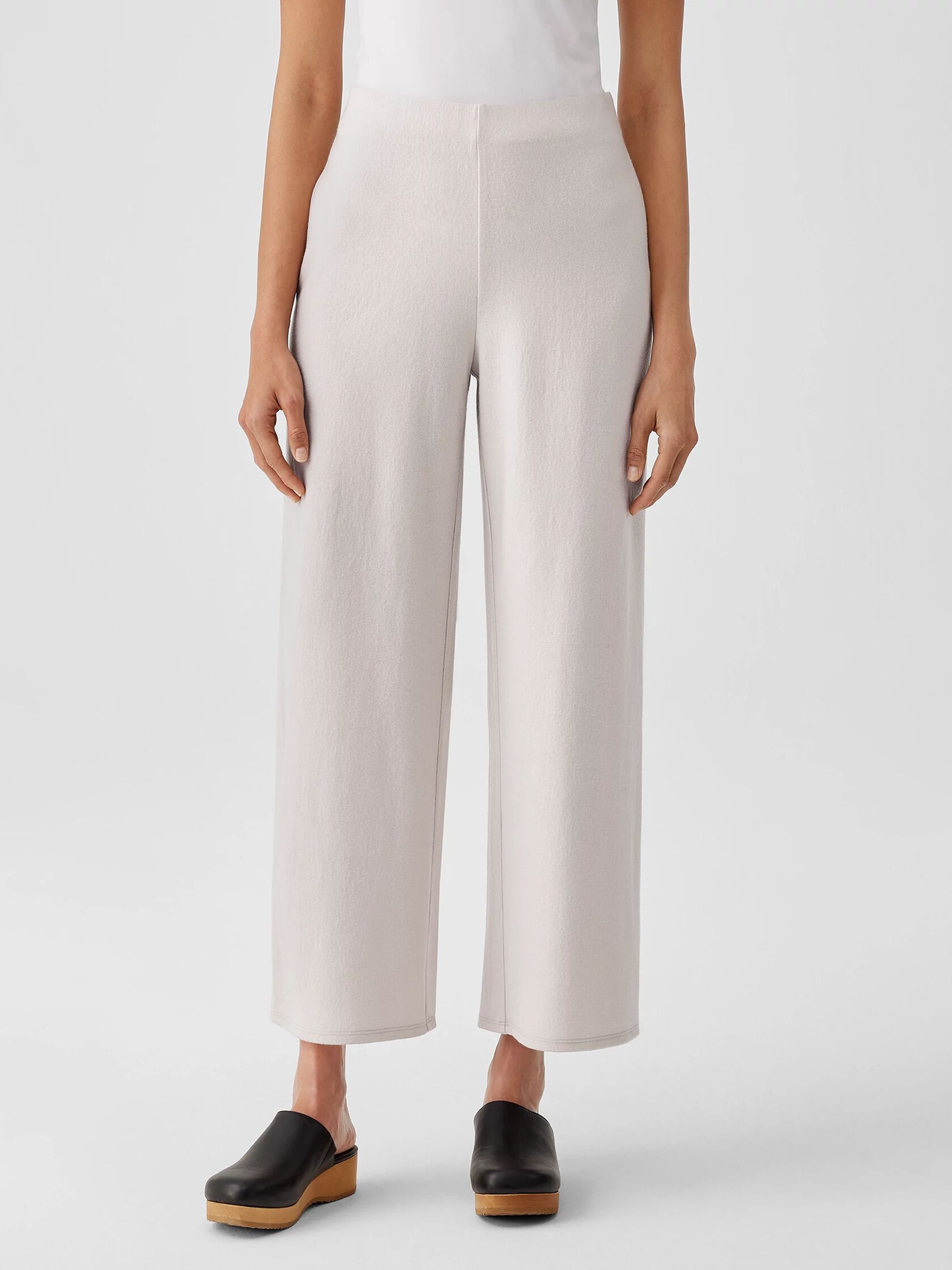 Boiled Wool Jersey Wide-Leg Pant