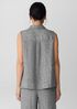 Puckered Organic Linen Sleeveless Shirt