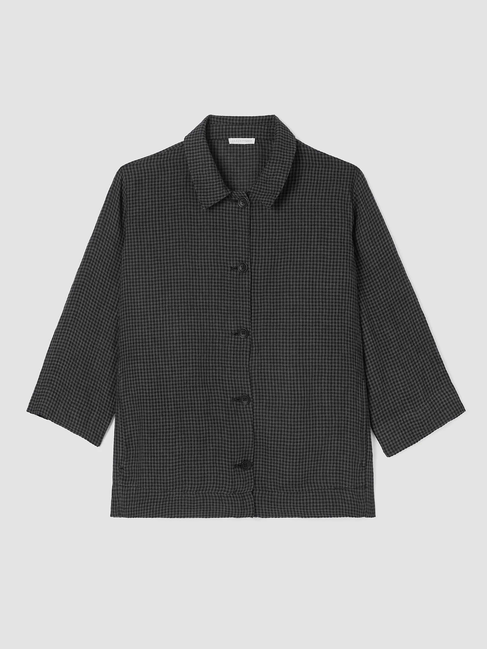 Puckered Organic Linen Shirt Jacket