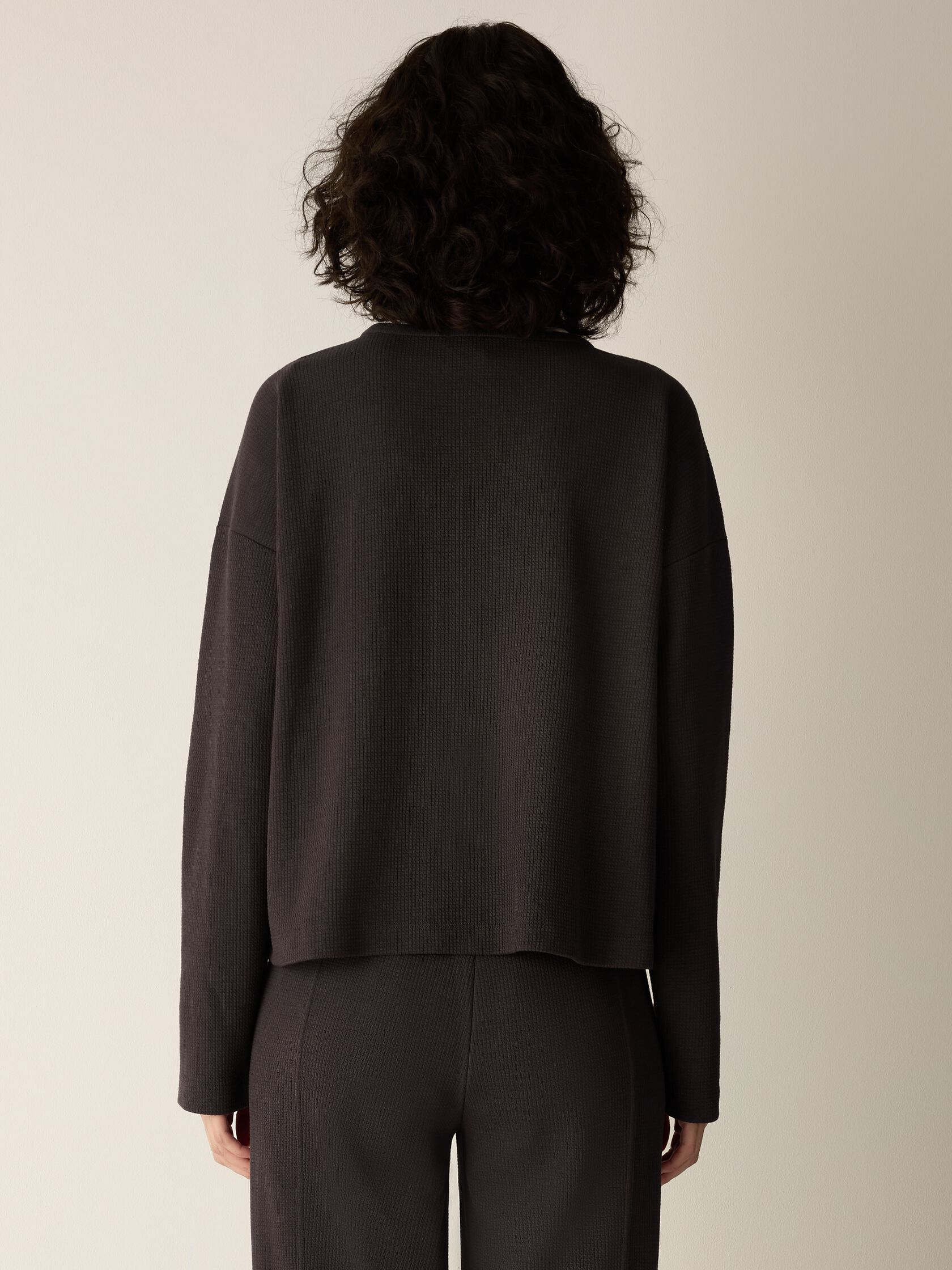 Waffle Cotton Blend Doubleknit Box-Top
