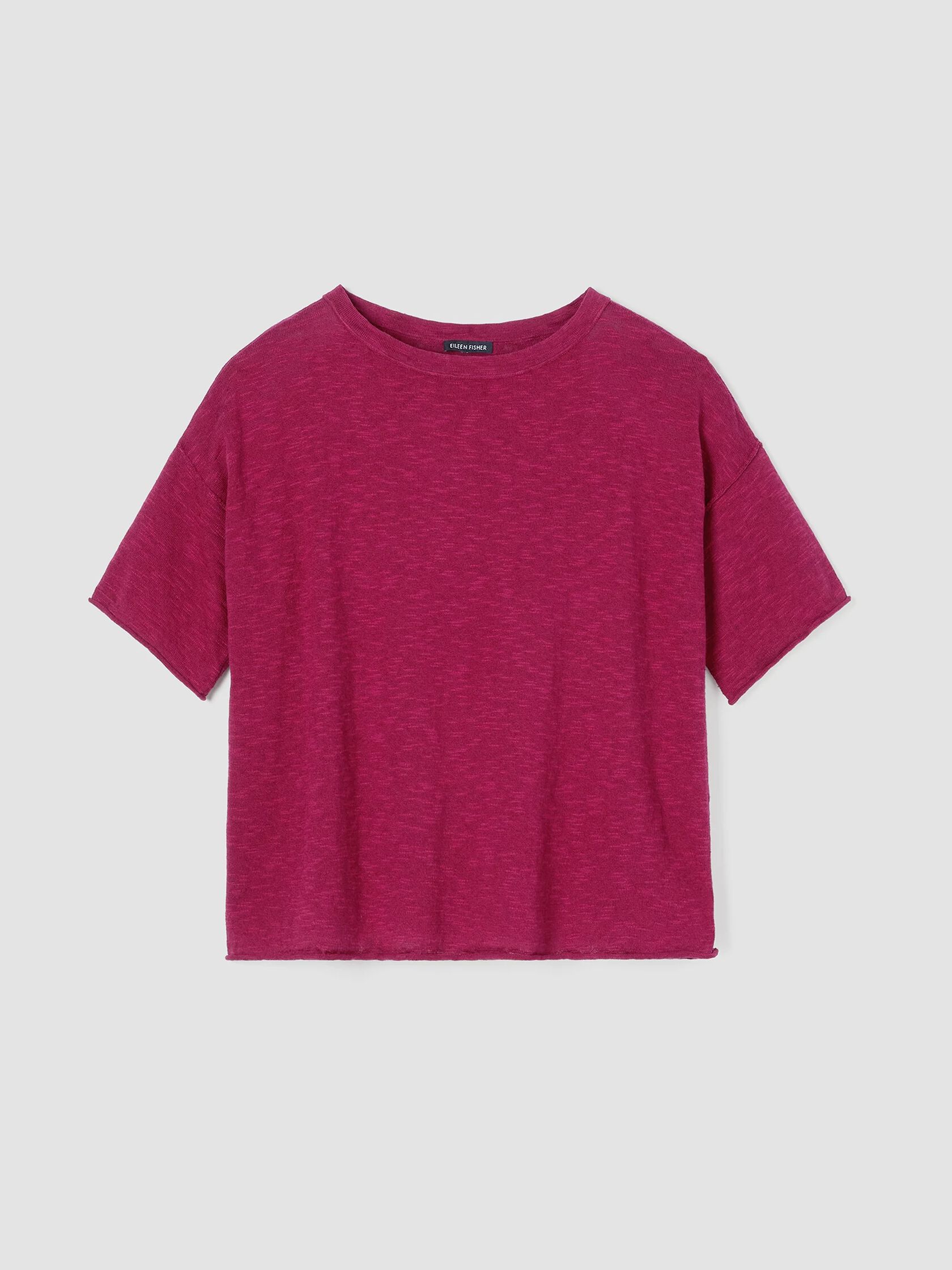 Organic | EILEEN Slub FISHER Cotton Linen Top Neck Bateau