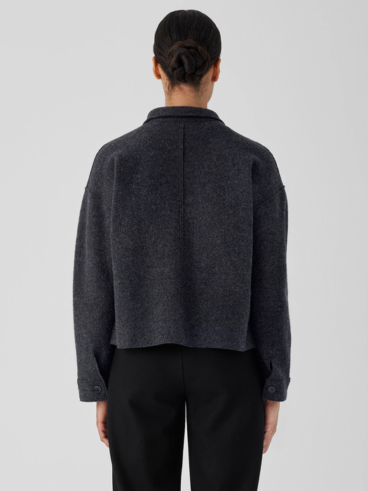 Lightweight Boiled Wool Classic Collar Jacket in Regenerative Wool