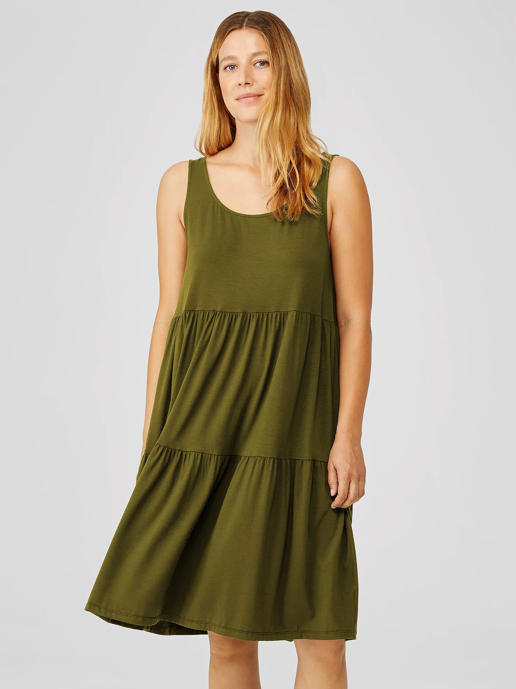 Fine Jersey Tiered Dress EILEEN FISHER