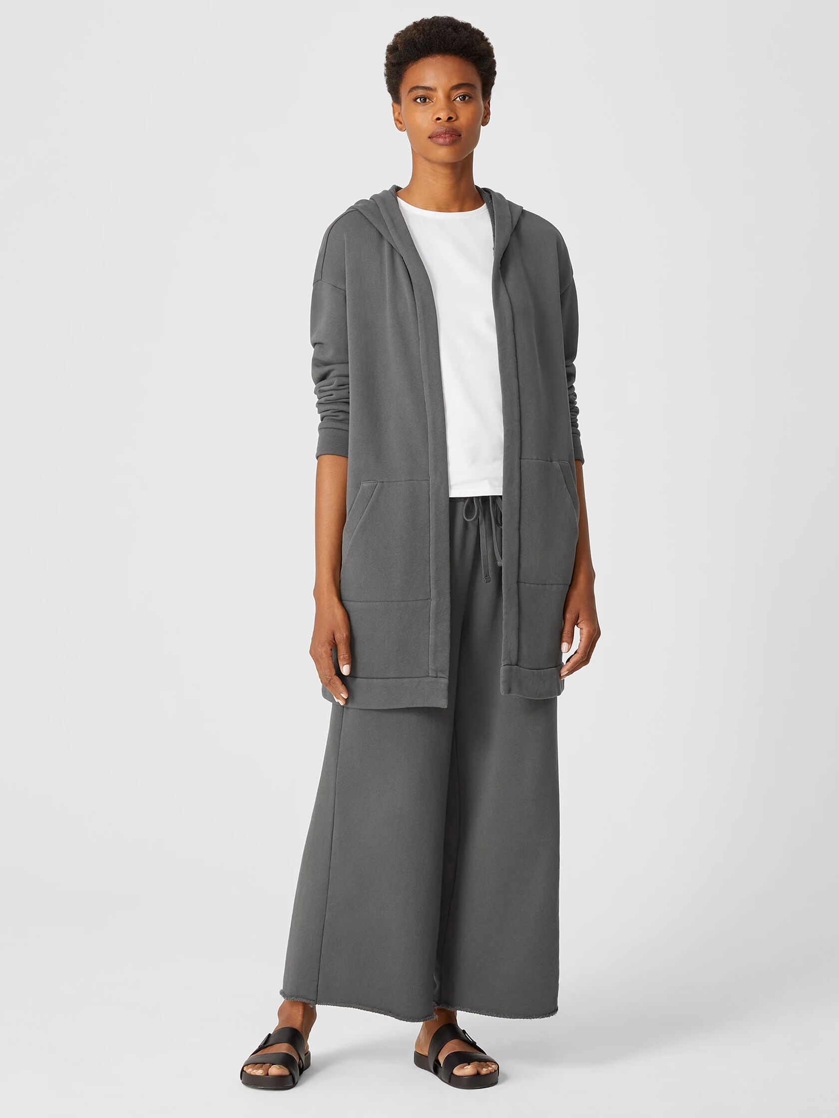 Organic Cotton French Terry Hooded Jacket