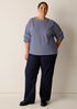 Striped Organic Cotton Slub Bateau Neck Top