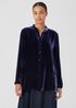 Velvet Band Collar Long Shirt