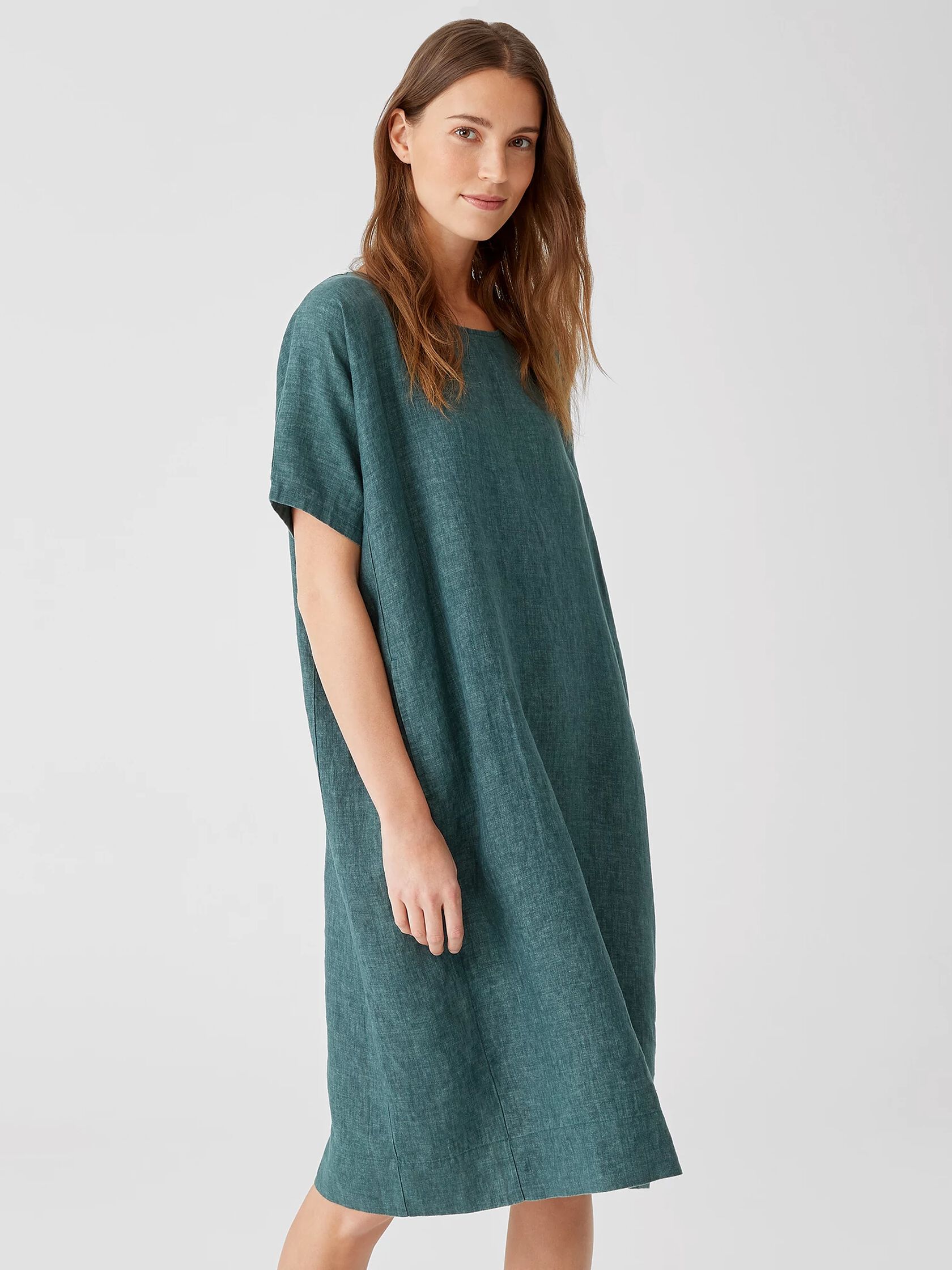 Washed Organic Linen Delave Dress