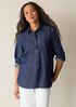 Lightweight Organic Cotton Denim Classic Collar Long Shirt