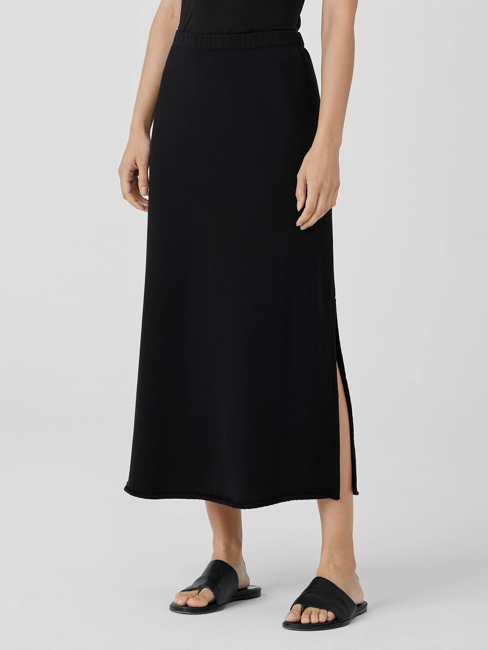 Organic Cotton French Terry A-Line Skirt