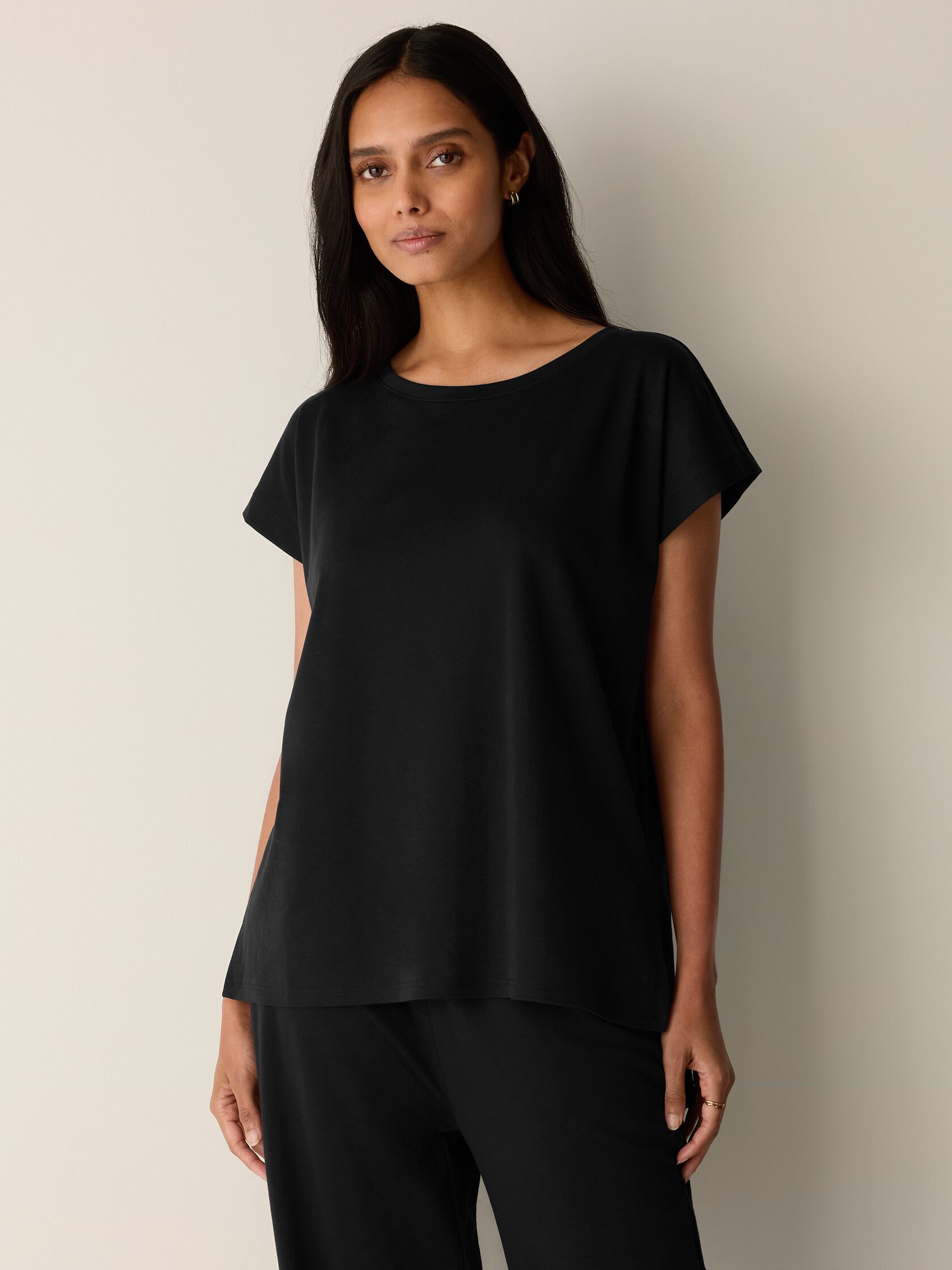 Organic Cotton Interlock Jewel Neck Sleep Tee