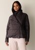 Eggshell Recycled Nylon Stand Collar Quilted Coat