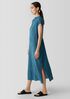 Woven Plissé Funnel Neck Dress