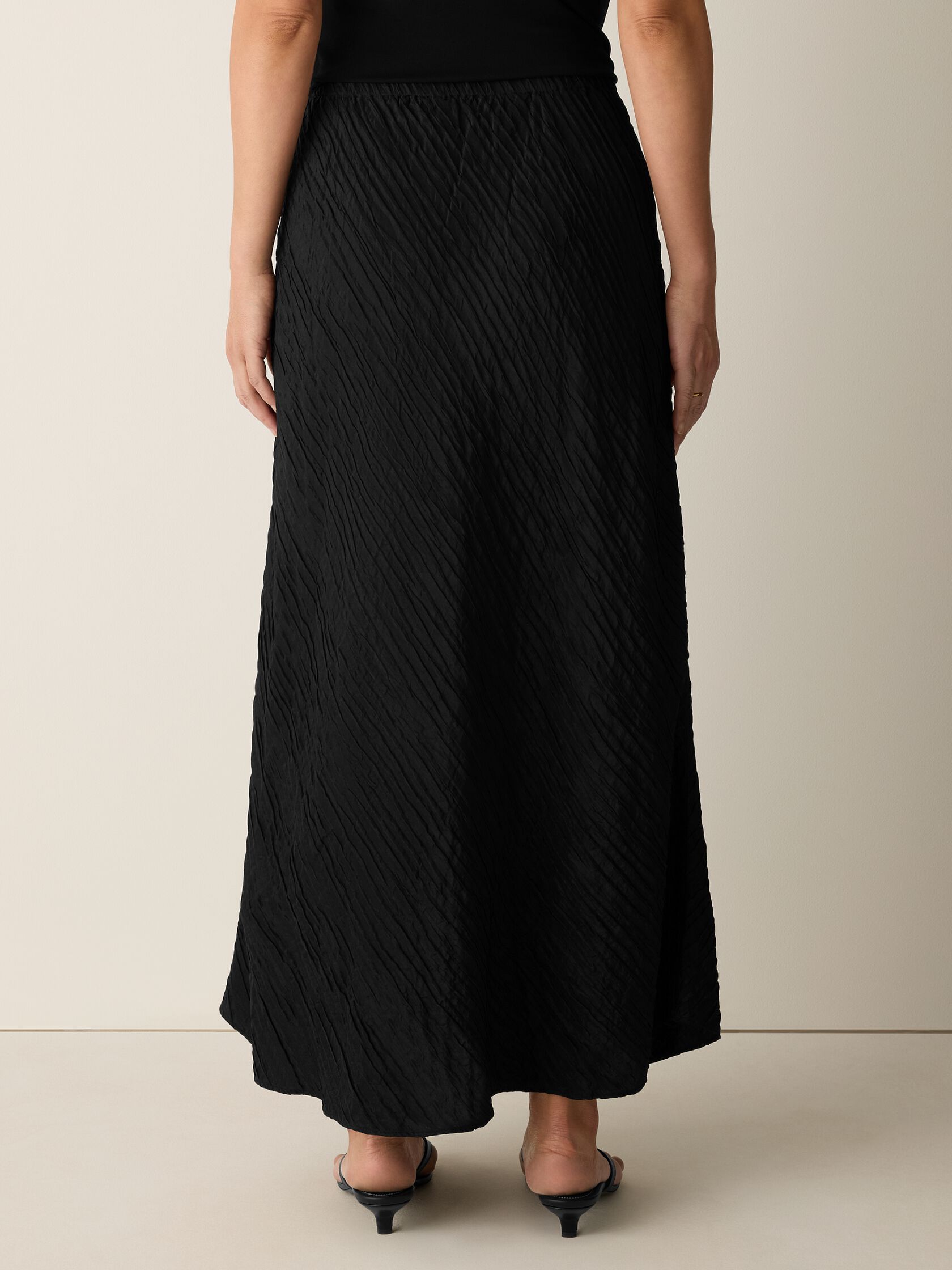Textured Silk Jacquard Bias Skirt
