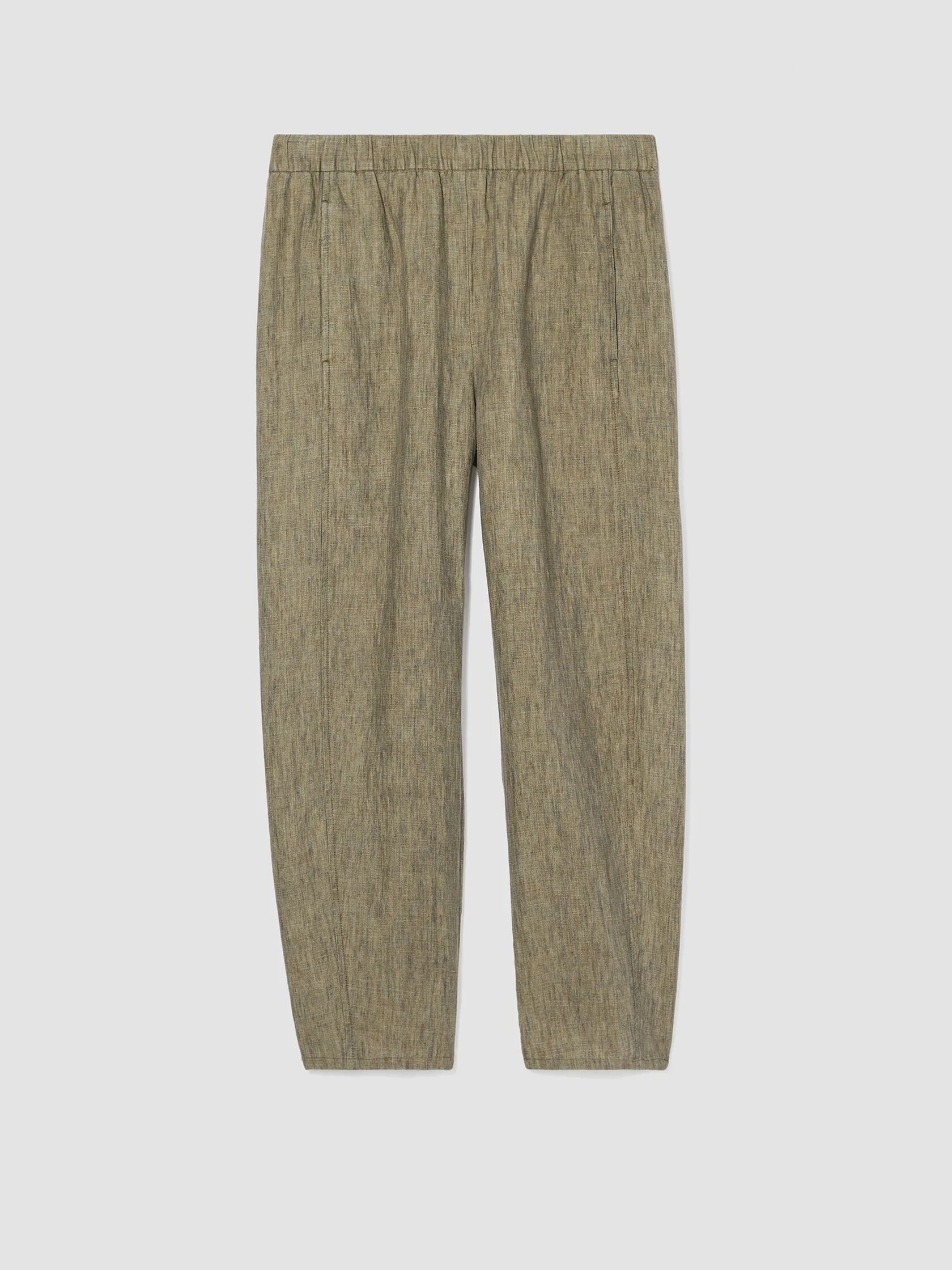 Washed Organic Linen Delave Lantern Pant