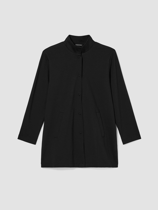 Cotton Ponte Stand Collar Jacket