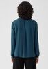 Silk Georgette Crepe Classic Collar Shirt