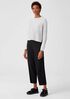 Organic Cotton Silk Funnel Neck Top