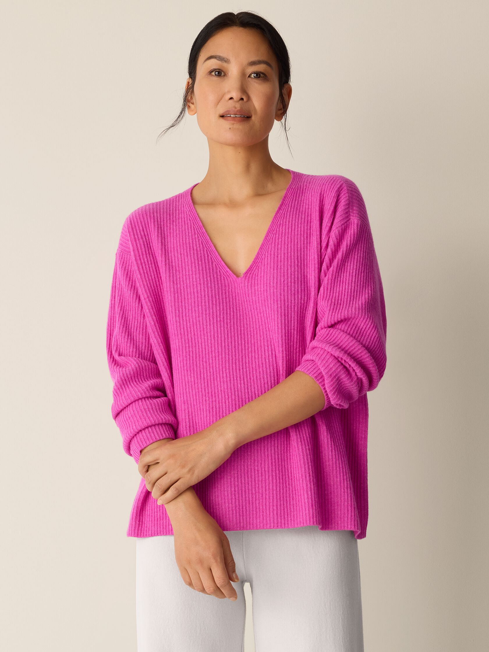 Italian Cashmere V-Neck Top