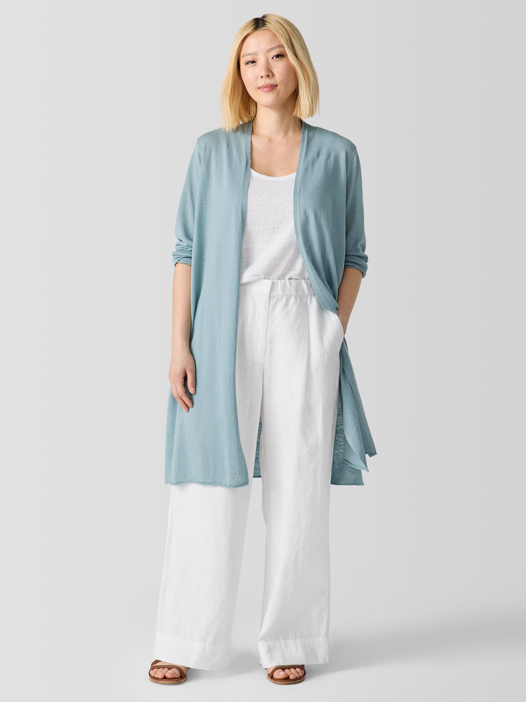 Organic Linen Cotton Long Cardigan