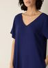 Silk Georgette Crepe V-Neck Dress